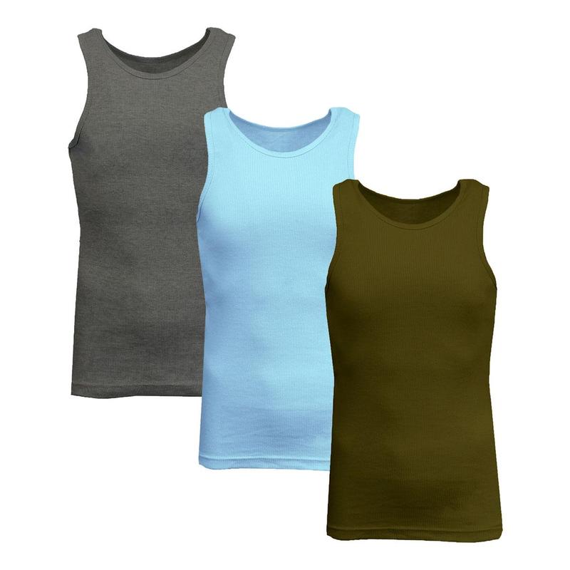 Men's 3-Pack Heavyweight Ribbed Tank Top (Sizes, M-2XL)