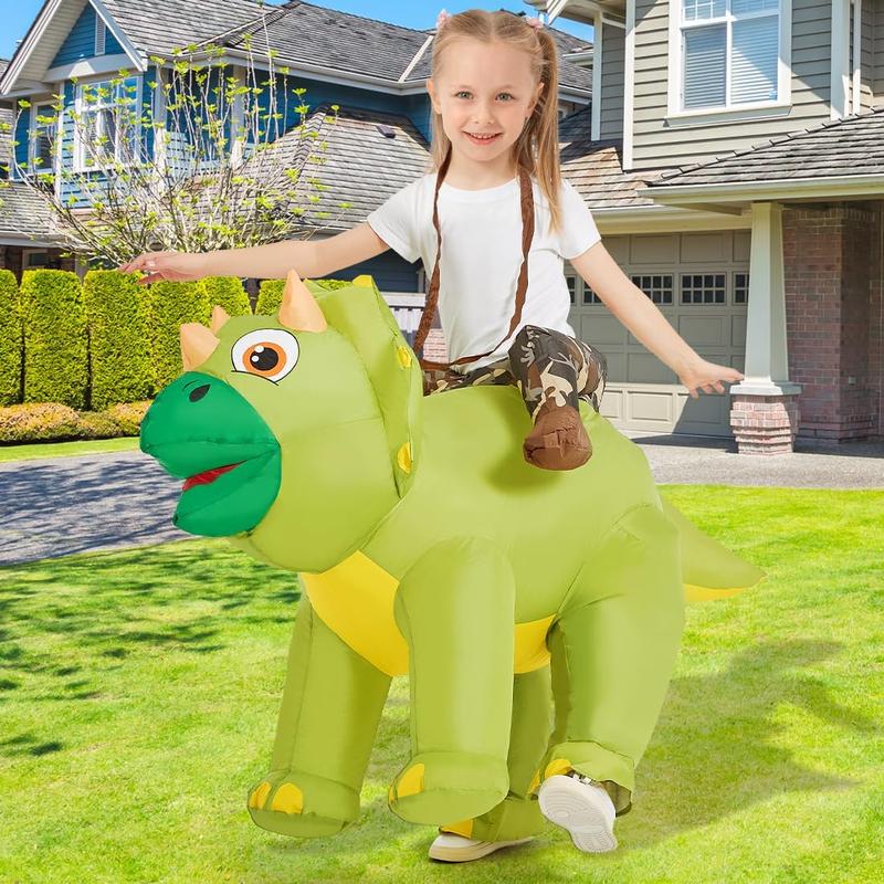 GOOSH Outdoor Halloween Decor Inflatable Dinosaur Costume  Riding Diplodocus Air Costume for Party  Clothing