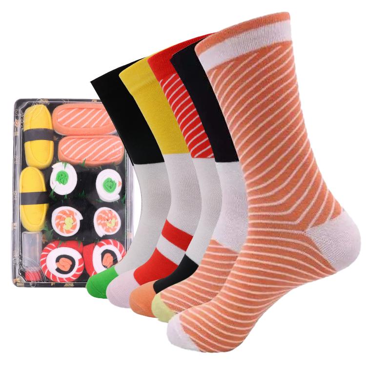 Sushi Socks, 3 Pairs 4 Pairs 5 Pairs Fun Socks, Unique Novelty Funny Socks for Men and Women, Sushi Lovers, Birthday, Thanksgiving Christmas Gift Idea WOMenswear