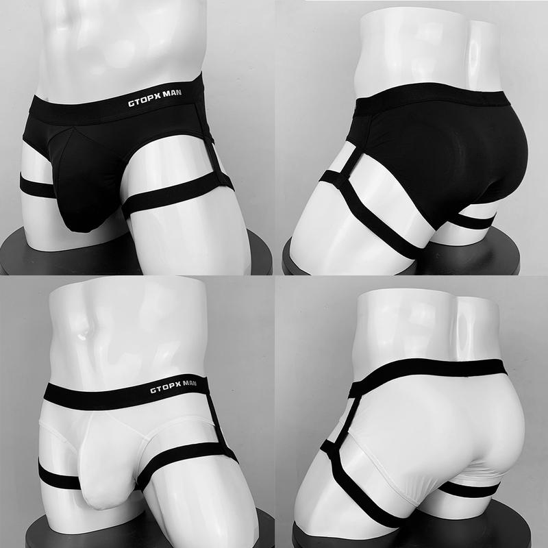 GTOPX GTOPX Sexy Men's Hollow-Out Boxers – Black and White Solid Color Design, Fashionable and Trendy- Menswear Underwear Human