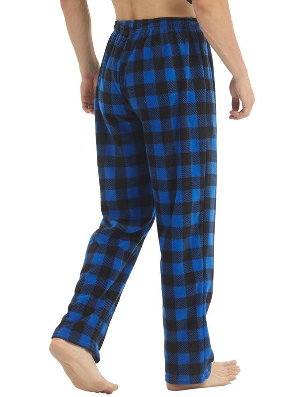 Couple Christmas Plaid Print Elastic Waist Sleep Pants, Casual Comfy Pajama Pants Trousers for Fall & Winter, Men's Sleepwear for Indoor Wear, Fall Wear, Fallfreshness Clothes