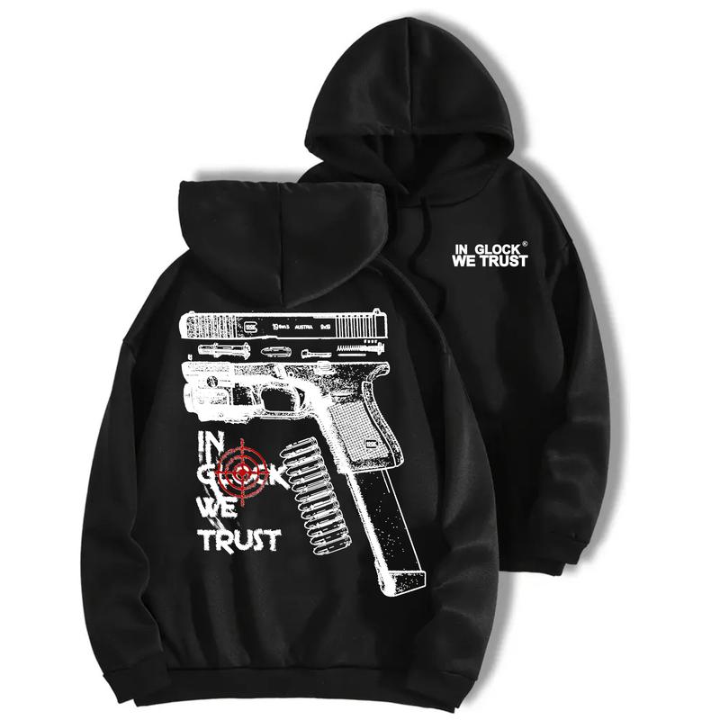 In Glock We Trust Ver Two Hoodie And Crewneck Sweatshirt for Men and Women - Double Sided Print - Classic, Menswear