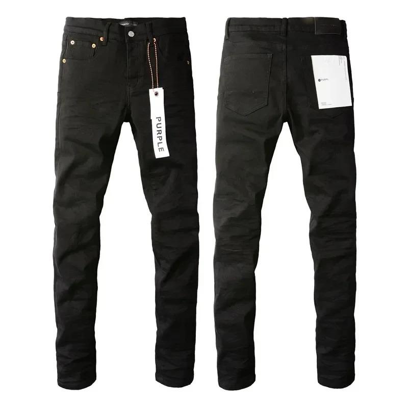 Purple Jeans American High Street Black Pleated Basic Model 2024 New Fashion Trend High Quality Jeans Menswear Trouser