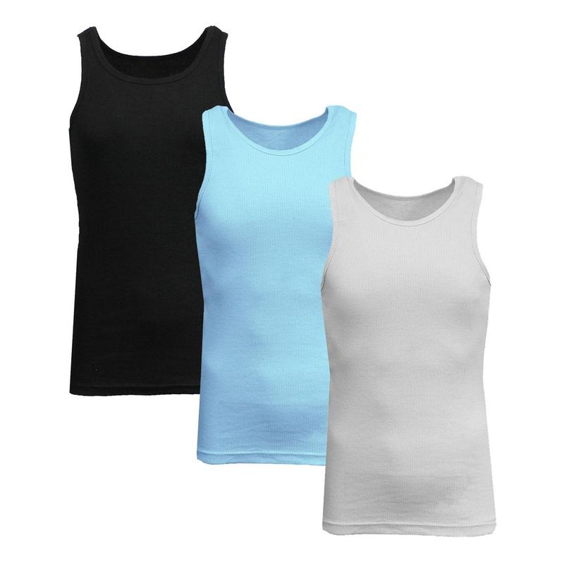 Men's 3-Pack Heavyweight Ribbed Tank Top (Sizes, M-2XL)