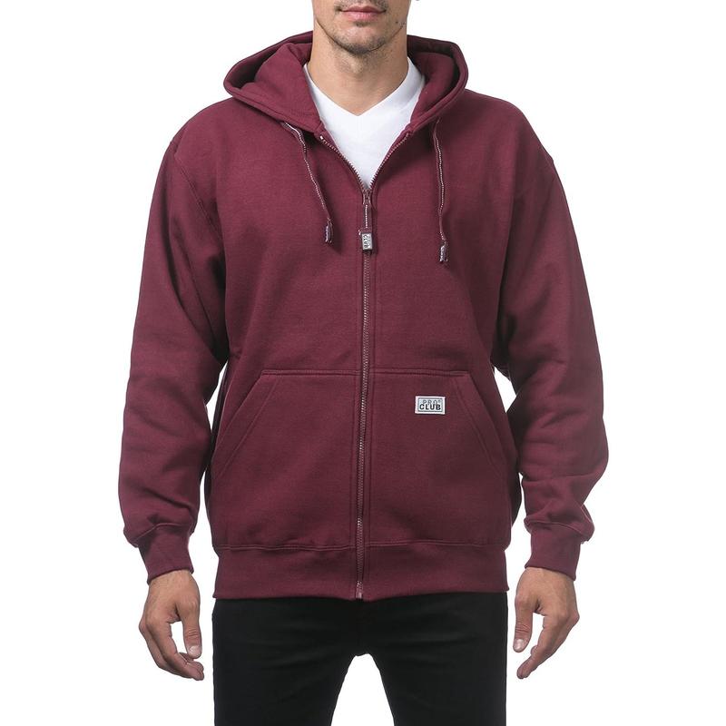 Pro Club Men's Hoodie with  Full Zip, Front Pockets,  - Original Style and Quality Cotton Fabric