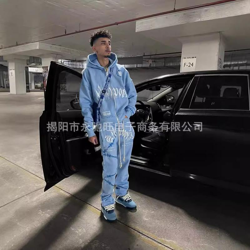 Fashion Casual Hip Hop Personality High Sense Gothic Print Hoodie Loose Men's Women's Pullover Suit Trendy Cool Handsome