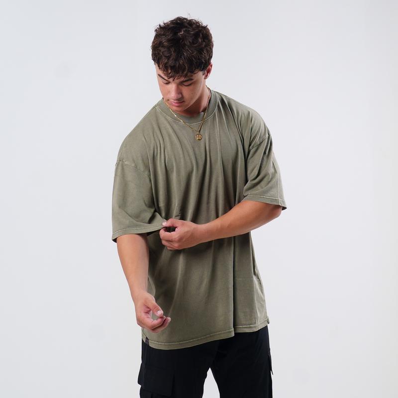 EKKO BLANK Acid Washed Oversized T-shirt Menswear Top