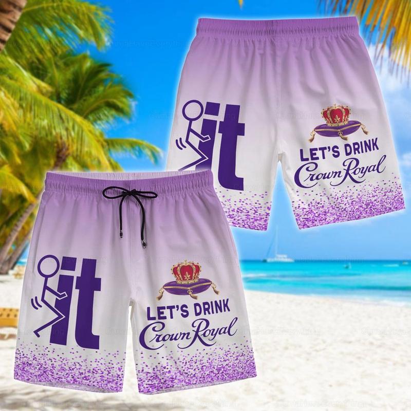 Crown Royal Mens Shorts, Summer Shorts, Gift For Him, Crown Royal Swim Shorts, Crown Royal Beach Shorts, Crown Royal Gifts, Summer Vacation