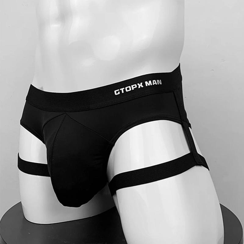 GTOPX GTOPX Sexy Men's Hollow-Out Boxers – Black and White Solid Color Design, Fashionable and Trendy- Menswear Underwear Human