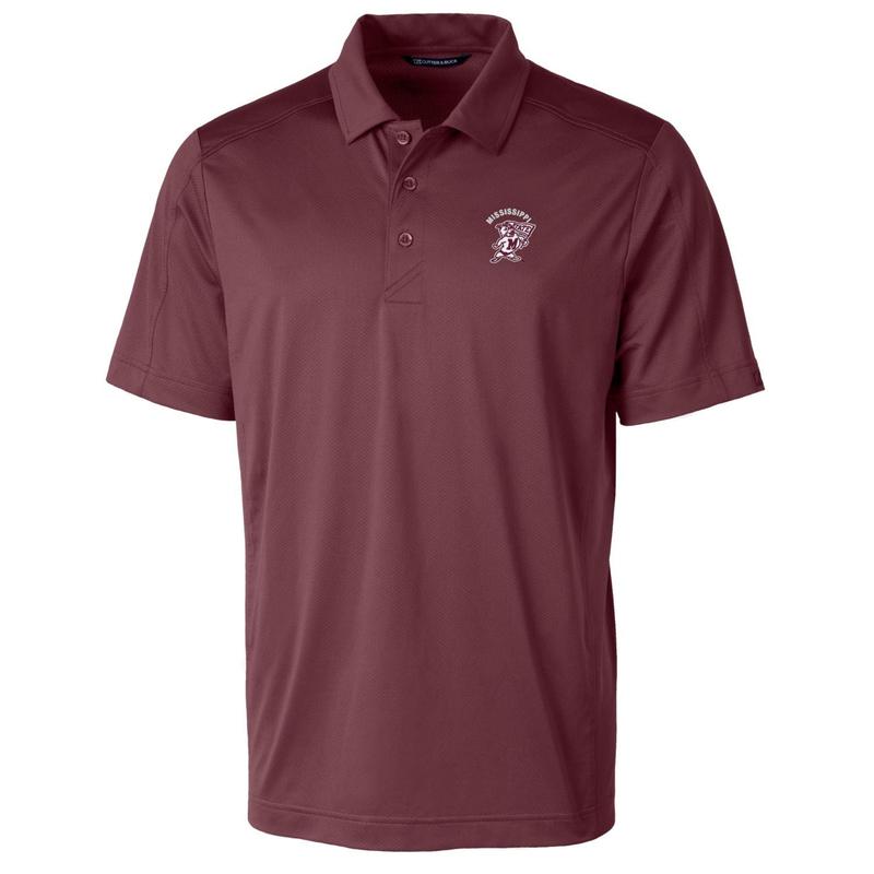 Mississippi State Bulldogs Cutter & Buck Team Logo Big & Tall Prospect Textured Stretch Polo - Maroon