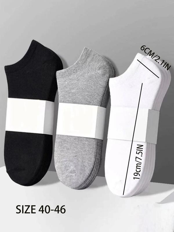 Men's Solid Ankle Socks, Summer 2024 Casual Basic Extra Low Cut Socks for Men, Soft Breathable Simple Plain Stretch Socks, Socks for Men, Men's Socks for Fall