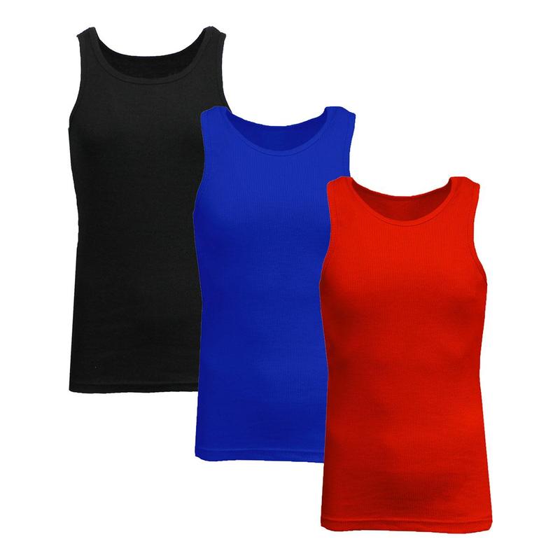 Men's 3-Pack Heavyweight Ribbed Tank Top (Sizes, M-2XL)