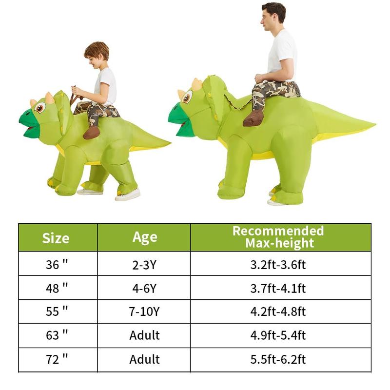 GOOSH Outdoor Halloween Decor Inflatable Dinosaur Costume  Riding Diplodocus Air Costume for Party  Clothing