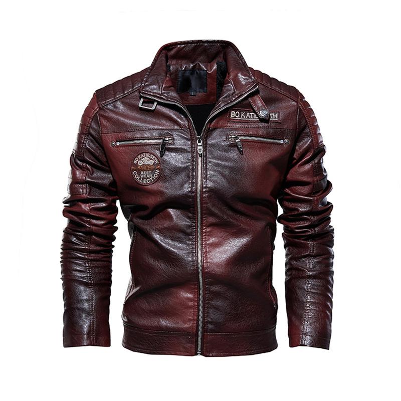 Artificial leather winter fur jacket men's jacket fashion trend motorcycle suit European and American PU jacket jacket