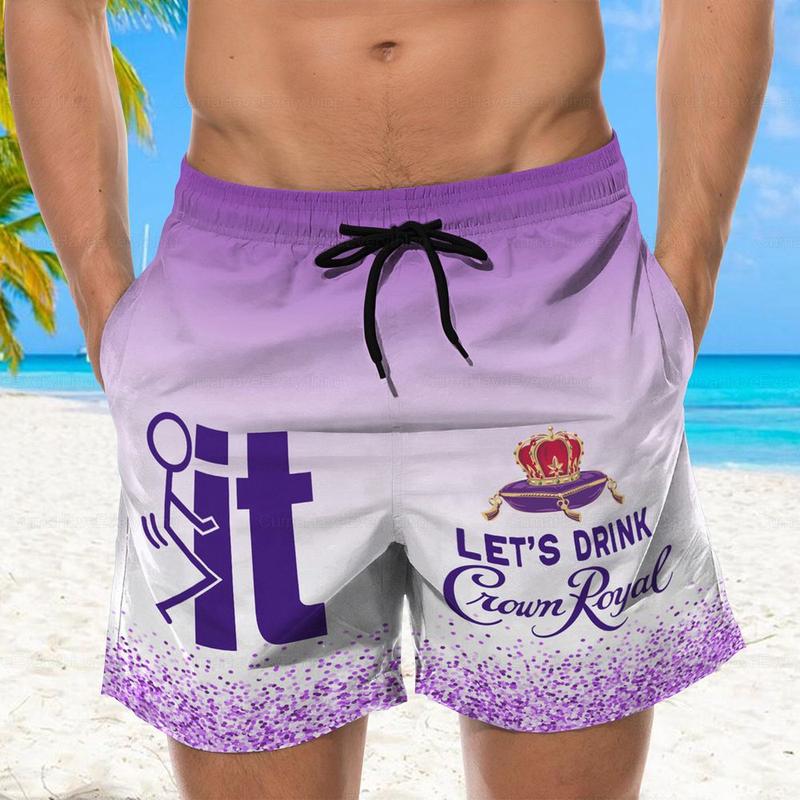 Crown Royal Mens Shorts, Summer Shorts, Gift For Him, Crown Royal Swim Shorts, Crown Royal Beach Shorts, Crown Royal Gifts, Summer Vacation