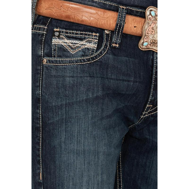 Rock & Roll Denim Men's And Double Barrel Dark Wash Relaxed Bootcut Stretch - Bm0dd05559