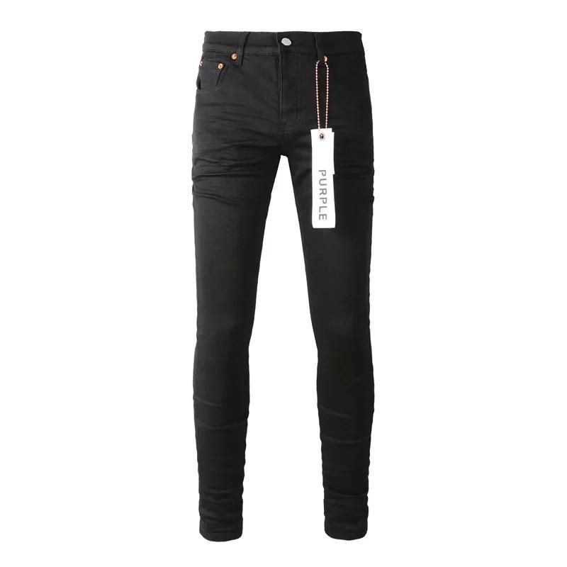 Purple Jeans American High Street Black Pleated Basic Model 2024 New Fashion Trend High Quality Jeans Menswear Trouser