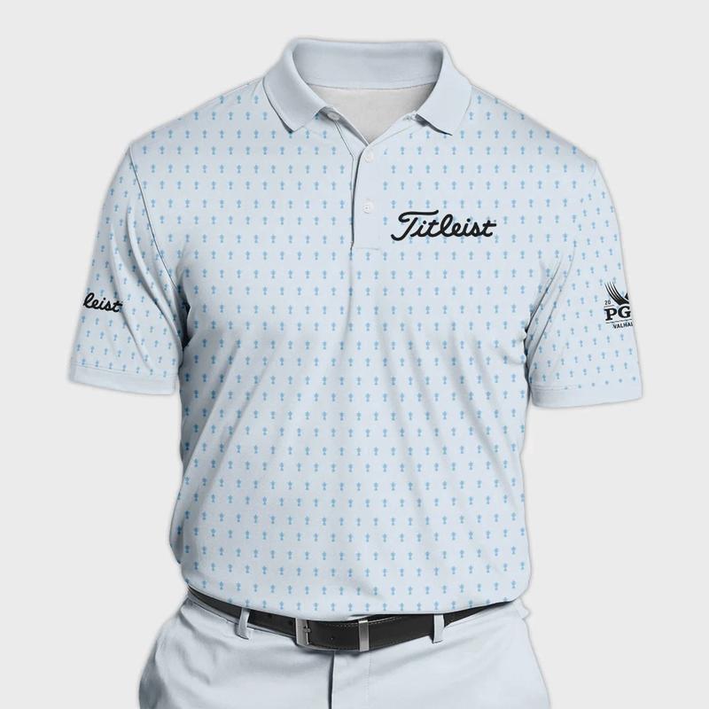 2024 PGA Championship Titleist Light Blue Pastel Golf Polo Shirt: Men s All Over Print Golf Cup Pattern Sport Shirt Gift For Men Husband Boyfriend All Print