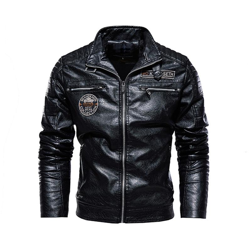 Artificial leather winter fur jacket men's jacket fashion trend motorcycle suit European and American PU jacket jacket