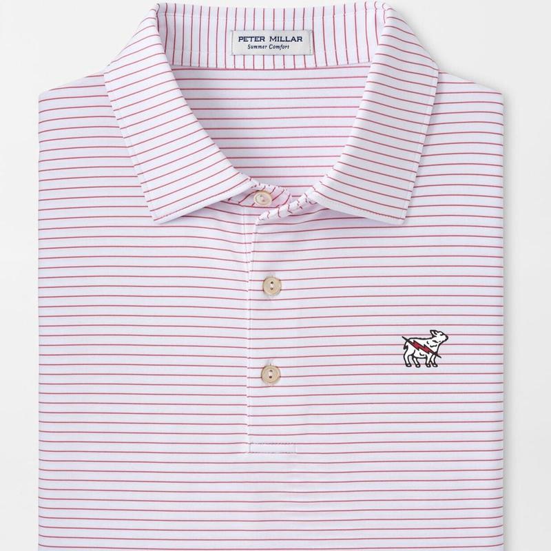 Peter Millar Hemlock Performance Jersey Polo - White Cape Red