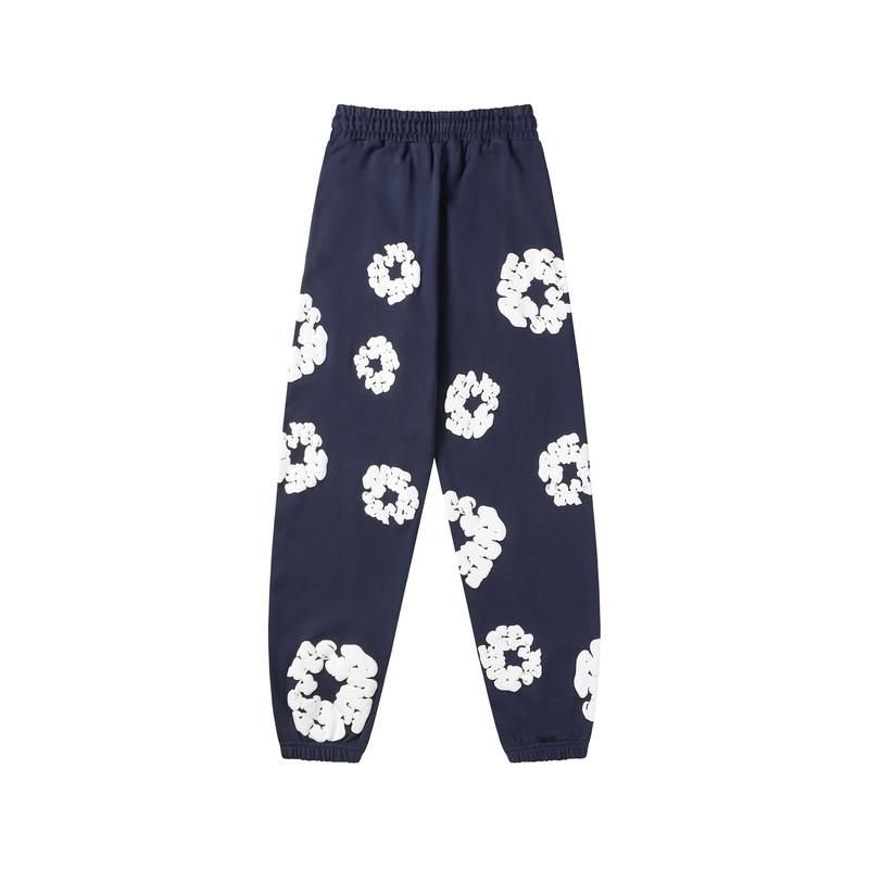 Denim Tears Cross-Border Kapok Foam Flower Suit High Street Loose Hooded Sweatshirt and Sweatpants Christmas Tide