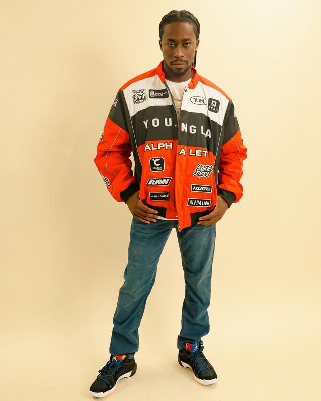 YoungLA - Graphic Racer Jacket in Red, Black and White