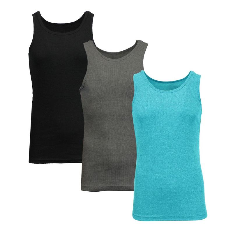 Men's 3-Pack Heavyweight Ribbed Tank Top (Sizes, M-2XL)