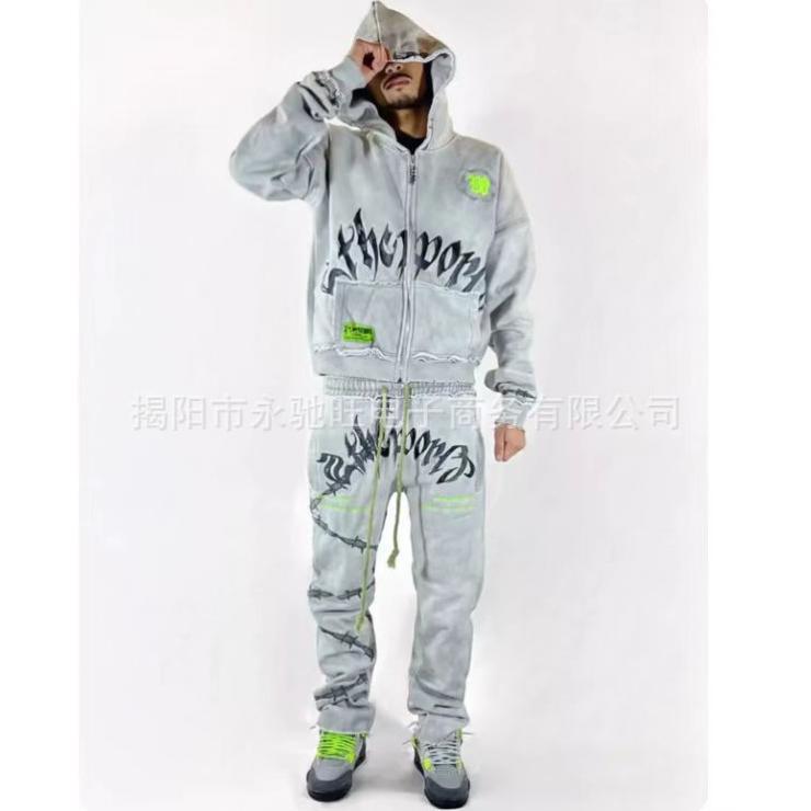 Fashion Casual Hip Hop Personality High Sense Gothic Print Hoodie Loose Men's Women's Pullover Suit Trendy Cool Handsome