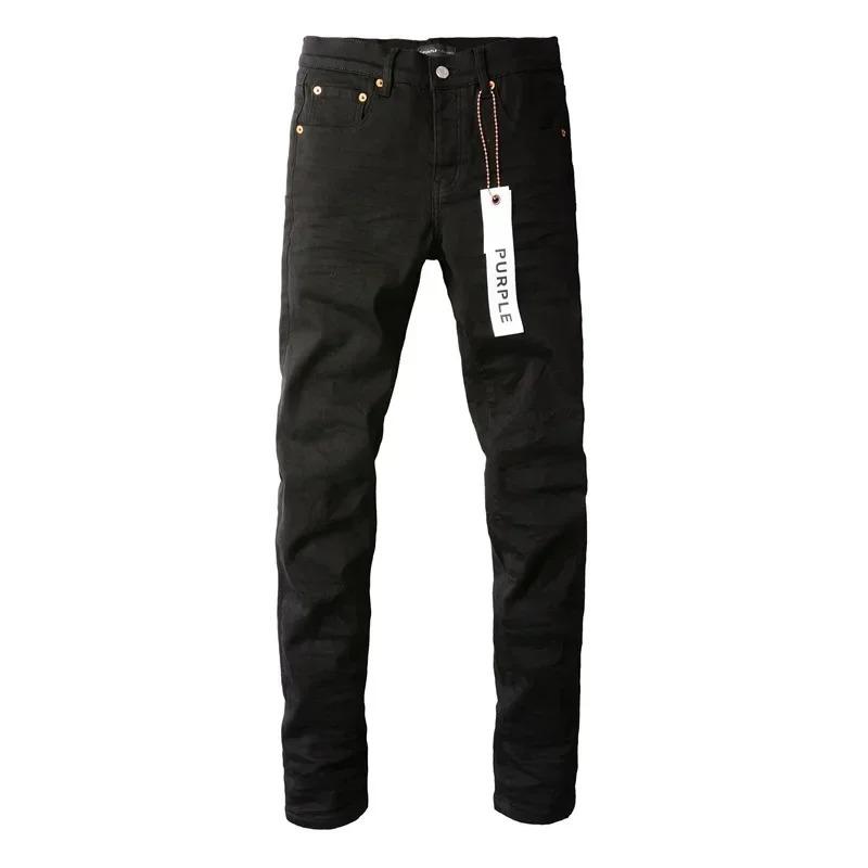 Purple Jeans American High Street Black Pleated Basic Model 2024 New Fashion Trend High Quality Jeans Menswear Trouser