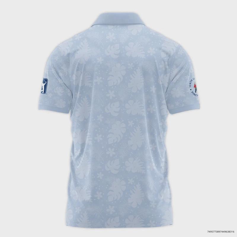 124th U.S. Open Pinehurst Callaway Golf Polo Shirt Light Blue Pastel Floral Hawaiian Pattern All Over Print Polo Shirt