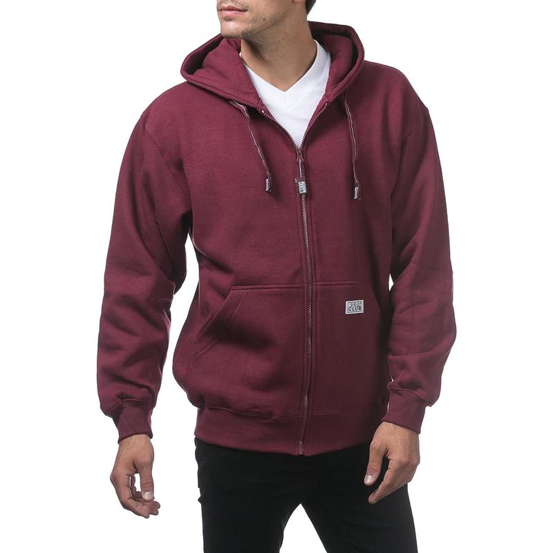 Pro Club Men's Hoodie with  Full Zip, Front Pockets,  - Original Style and Quality Cotton Fabric