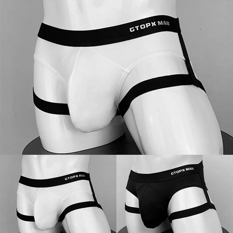 GTOPX GTOPX Sexy Men's Hollow-Out Boxers – Black and White Solid Color Design, Fashionable and Trendy- Menswear Underwear Human