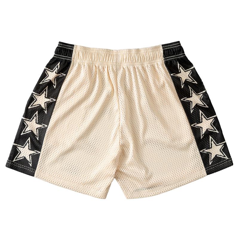 VENTED MESH SHORTS ALL STAR - CREAM   BLACK Menswear Elastic