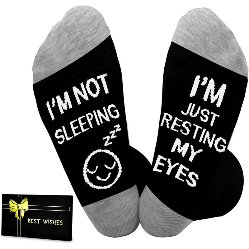 Birthday Gifts for Dad Stocking Stuffers for Men Husband Grandpa, I'm Not Sleeping I'm Just Resting My Eyes Socks