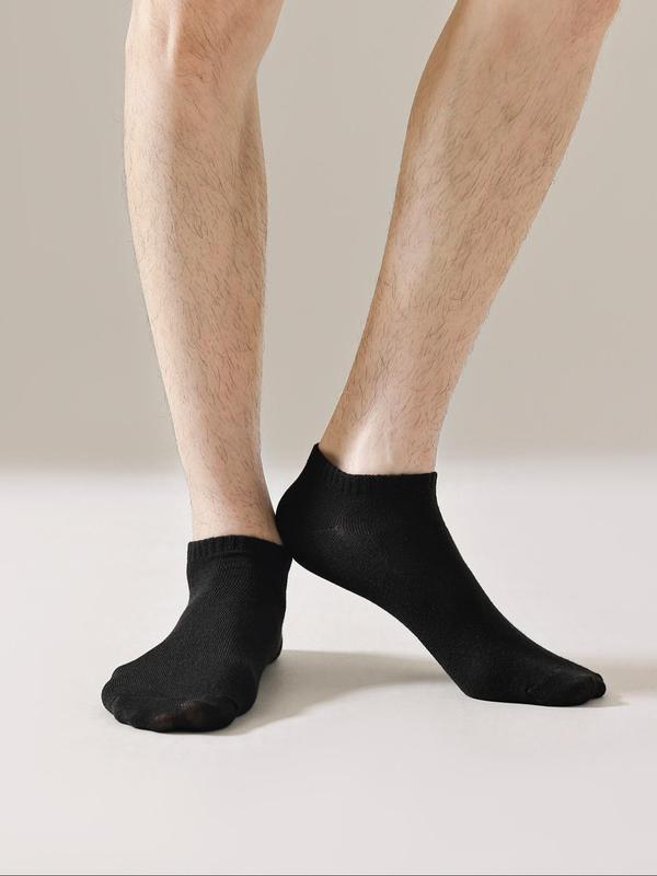 Men's Solid Ankle Socks, Casual Comfy Breathable Socks for Daily Wear, Socks for Men, Men Socks