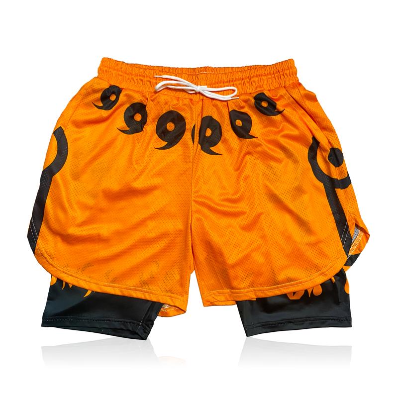 Crown Anime Shorts - Breathable Mesh Fabric Menswear Soft Athletic