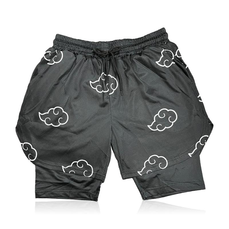 Crown Anime Shorts - Breathable Mesh Fabric Menswear Soft Athletic