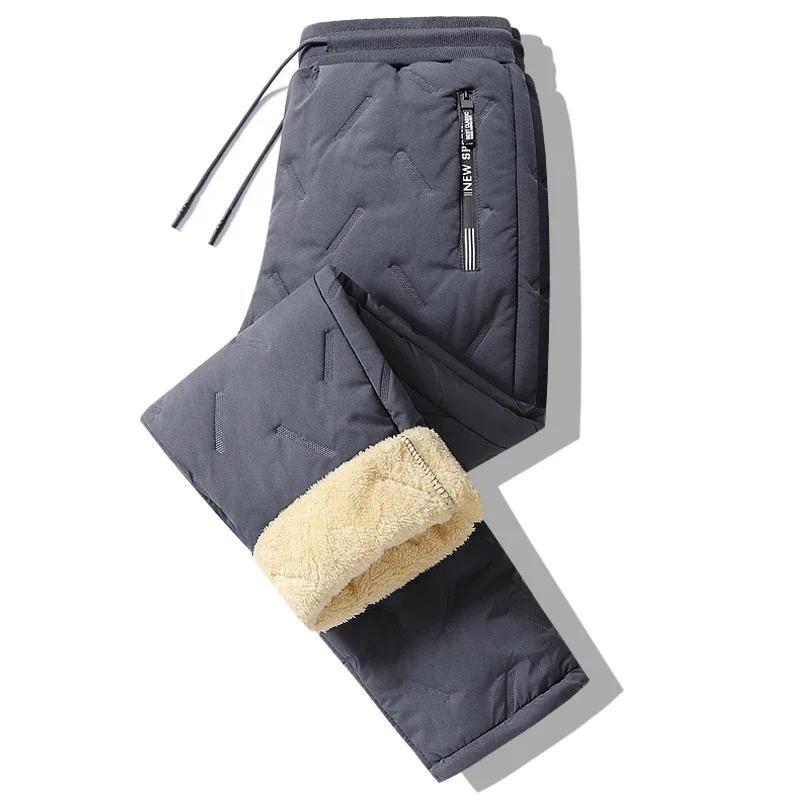 7XL Winter Sweatwear Plush Thick Fleece Sweatpant Lambswool Thermal Trousers Casual Pants Waterproof Windproof Warm Cotton Pants