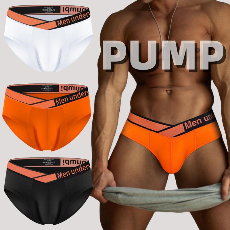 Trendy and Sexy Men's Triangle Briefs – Low-Rise, Body-Hugging, Lifting Design with New Pink Shimmer Elastic Band, Large V-Waistband, Modal Fabric, Stylish and Flattering-MP270