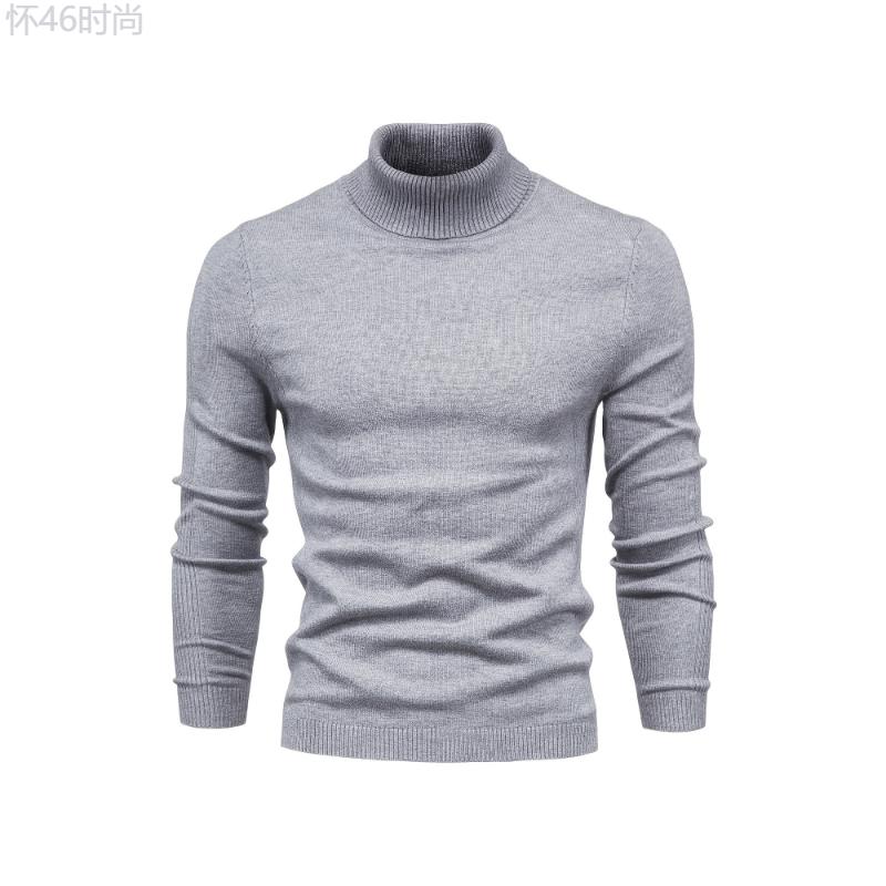 Men's Autumn Winter Solid Turtleneck Sweaters - Best Sellers All Match Fabric Knitwear