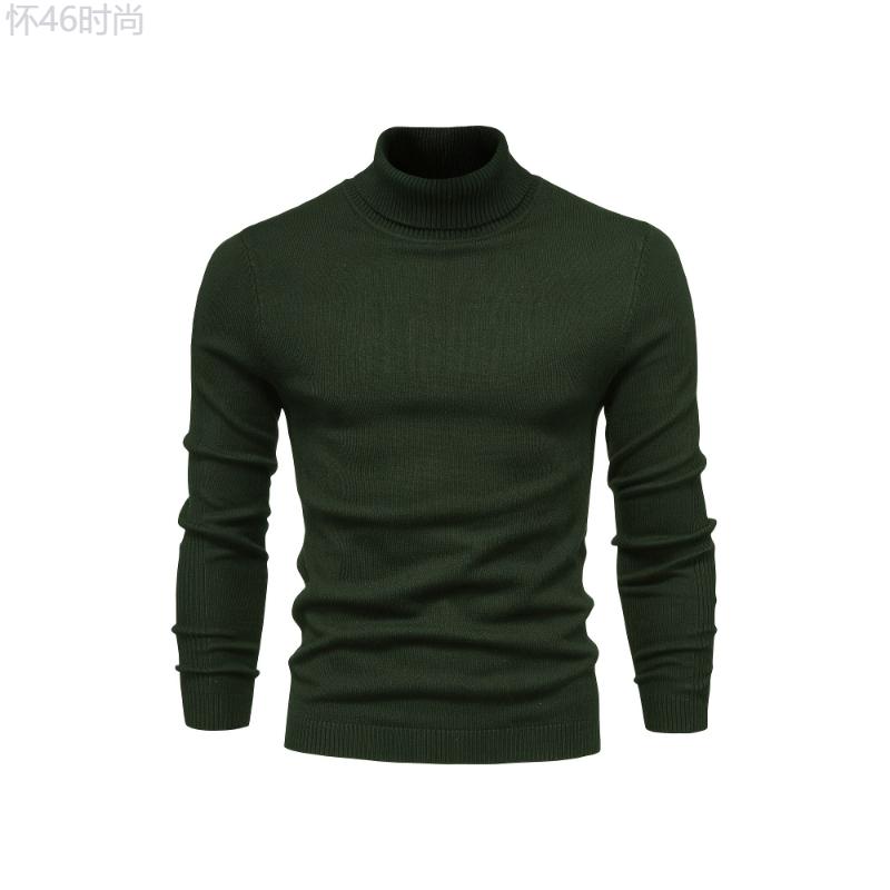 Men's Autumn Winter Solid Turtleneck Sweaters - Best Sellers All Match Fabric Knitwear