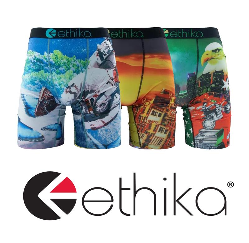 3 piece set sexy mens ethika briefs, daily casual printed boxer briefs breathable fabric plus size mens sports boxer shorts Menswear Socks