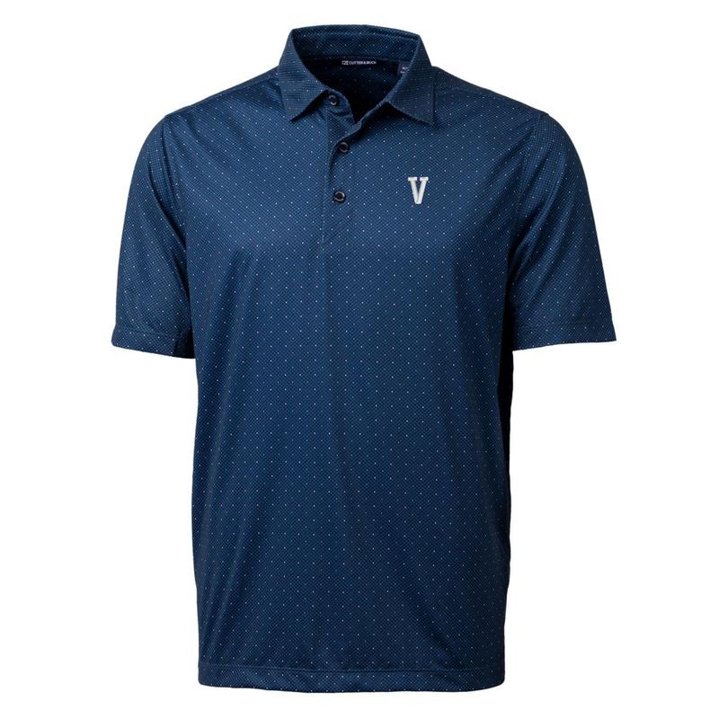 Villanova Wildcats Cutter & Buck Primary Team Logo Pike Double Dot Print Stretch Polo - Navy