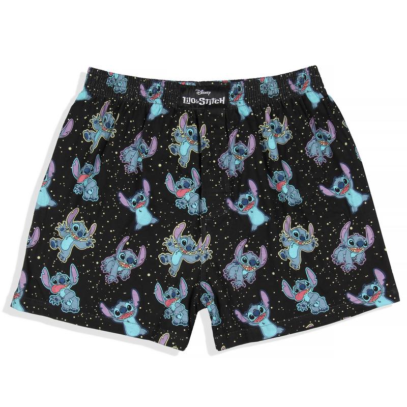 Disney Men's Lilo And Stitch Floating In Space Multi-Character Boxer Shorts Boxers Underwear