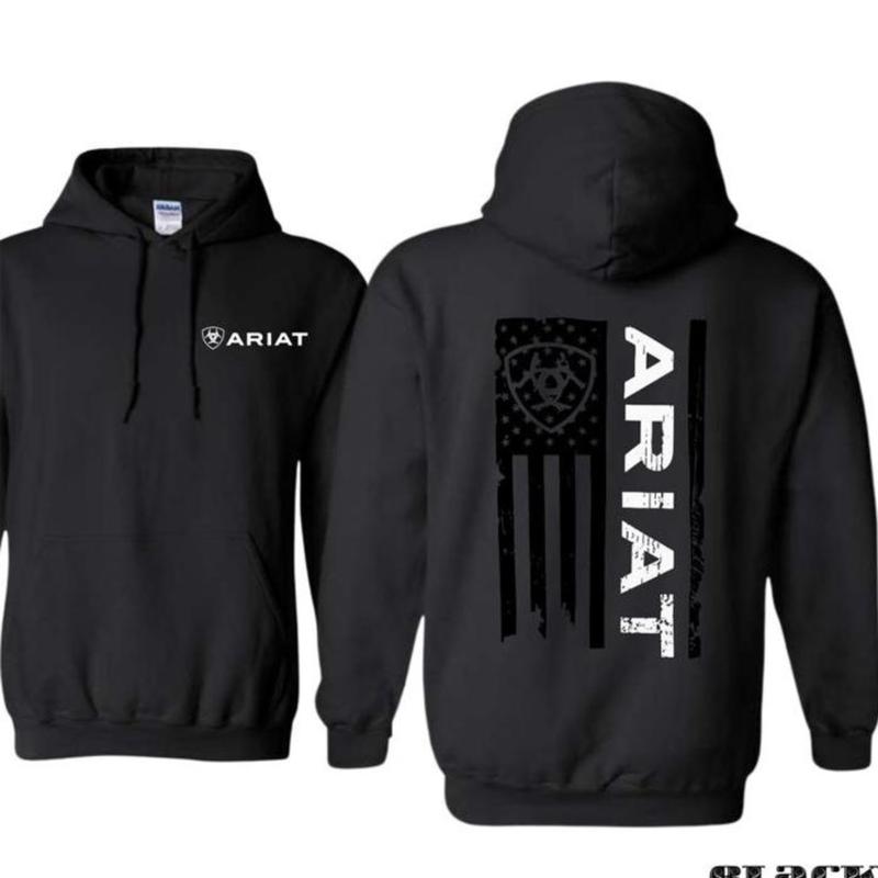 Ariat Hoodie, American Flag Hoodie, Classic Patriotic Pullover with Bold Western-Inspired Design, Cozy Unisex Hoodie Western Lifestyle Tshirt Sweatshirt Hoodie