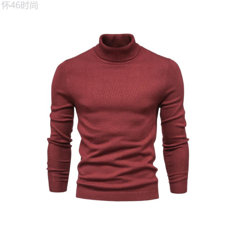 Men's Autumn Winter Solid Turtleneck Sweaters - Best Sellers All Match Fabric Knitwear