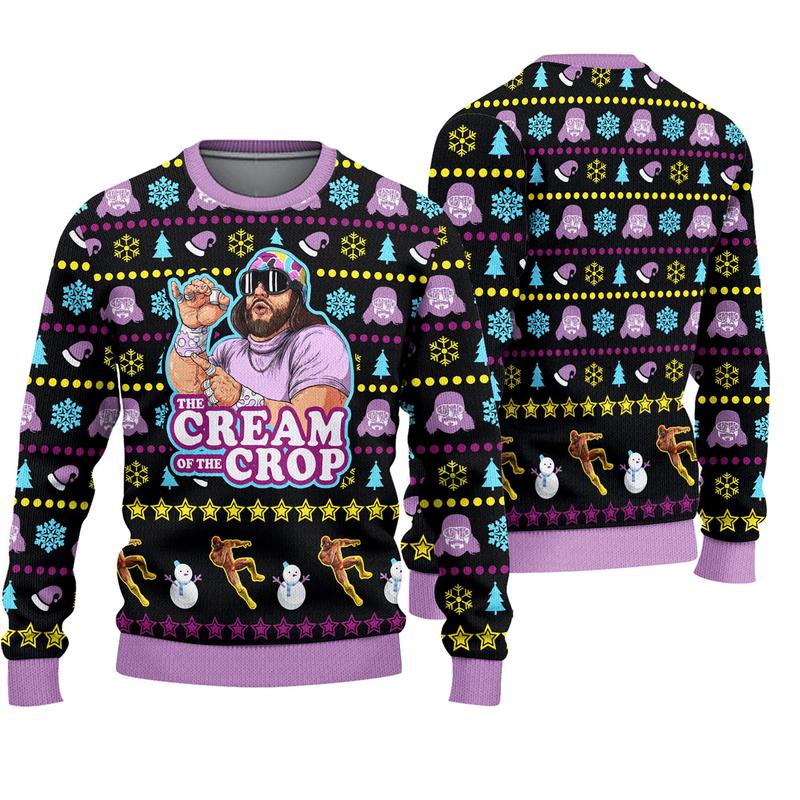 Macho Man The Cream Of The Crop 3D Ugly Sweater, Ugly Christmas Sweater, Christmas Gift, Ugly Sweater