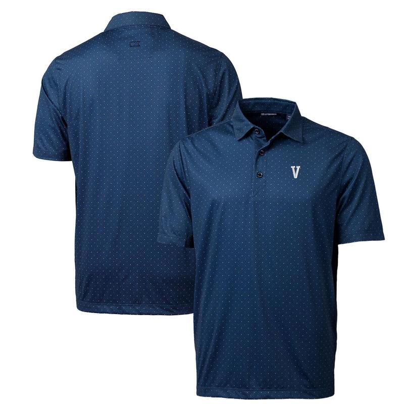 Villanova Wildcats Cutter & Buck Primary Team Logo Pike Double Dot Print Stretch Polo - Navy