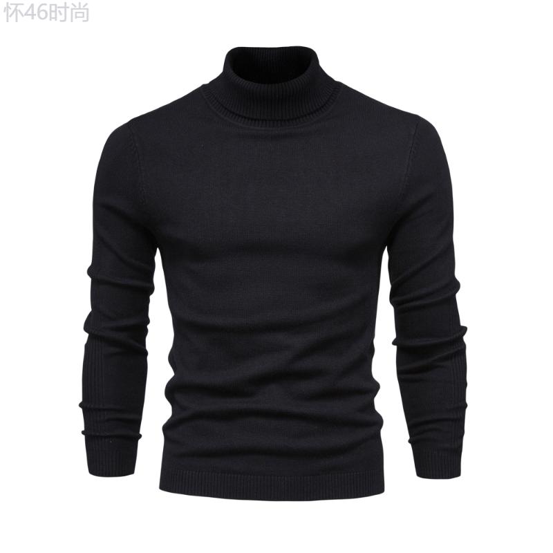 Men's Autumn Winter Solid Turtleneck Sweaters - Best Sellers All Match Fabric Knitwear