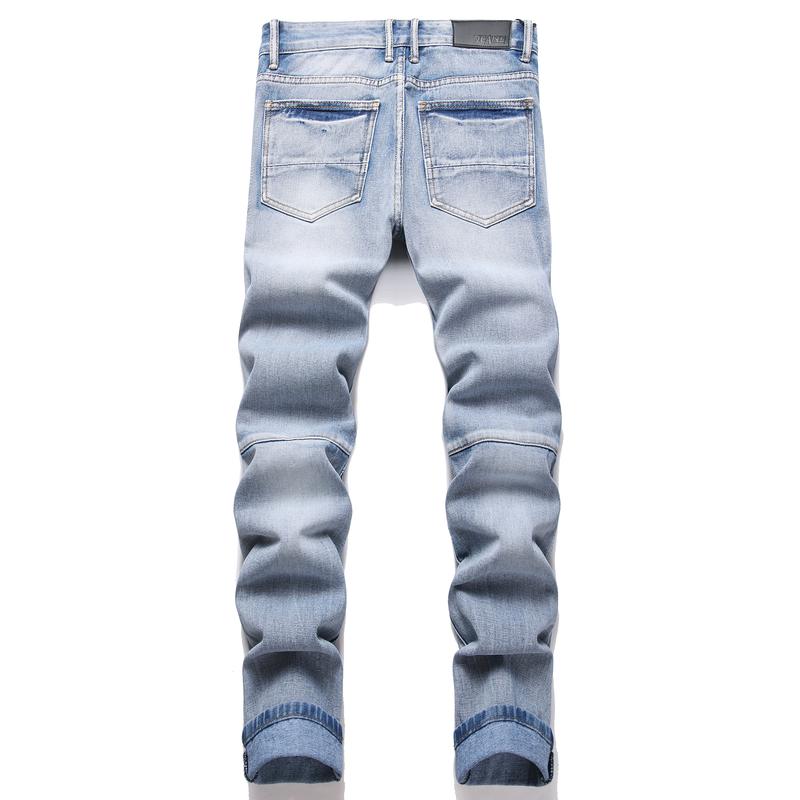 Men's Fashion Designer Jeans for men Distressed Slim Fit Street Style Denim Clothing Pants